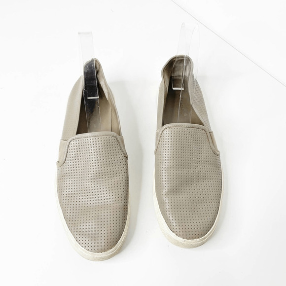 Vince Perforated Leather Blair Sneaker Women's gray leather slip on size US 8 38 - Picture 2 of 6